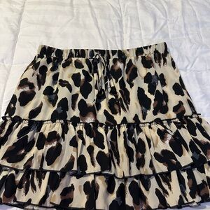 Leopard Print Ruffle Skirt